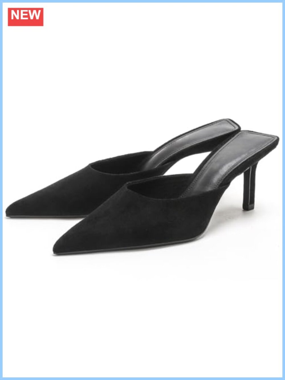 Suede Stiletto Mules Pointed Toe Slingback Slip On High Heels for Wedding Prom